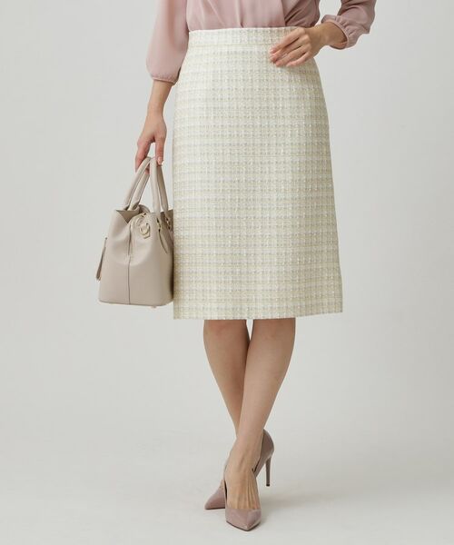 COUP DE CHANCE / クードシャンス スカート | 【日本製/セットアップ】ファンシーツィードのセミAラインスカート | 詳細1