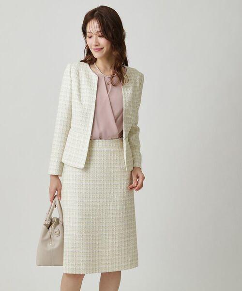 COUP DE CHANCE / クードシャンス スカート | 【日本製/セットアップ】ファンシーツィードのセミAラインスカート | 詳細2