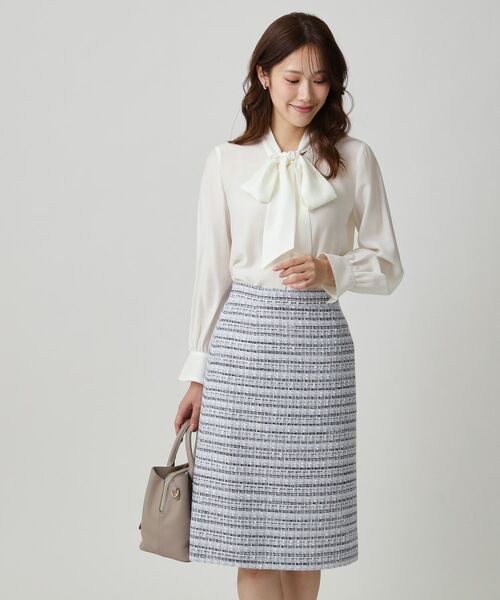 COUP DE CHANCE / クードシャンス スカート | 【日本製/セットアップ】ファンシーツィードのセミAラインスカート | 詳細5