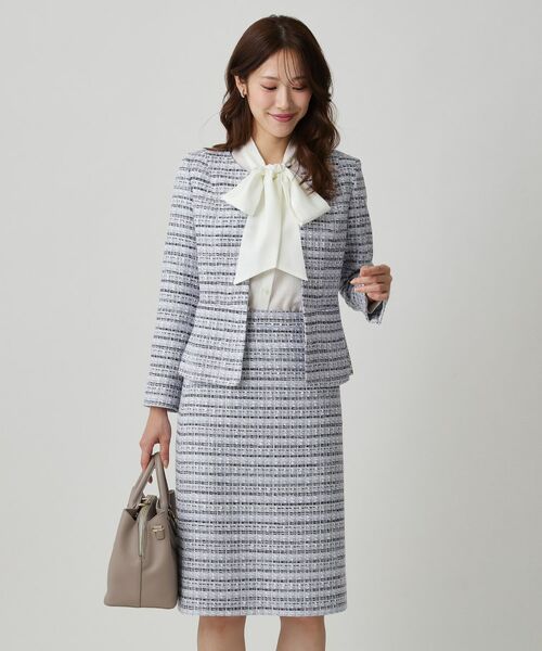 COUP DE CHANCE / クードシャンス スカート | 【日本製/セットアップ】ファンシーツィードのセミAラインスカート | 詳細6