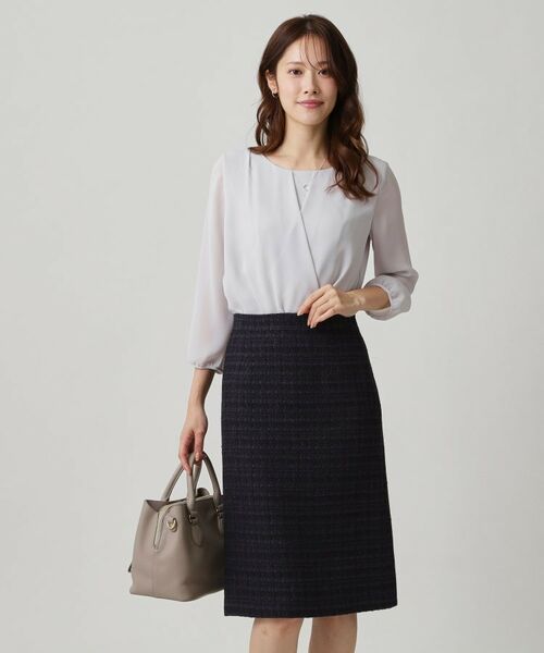 COUP DE CHANCE / クードシャンス スカート | 【日本製/セットアップ】ファンシーツィードのセミAラインスカート | 詳細9