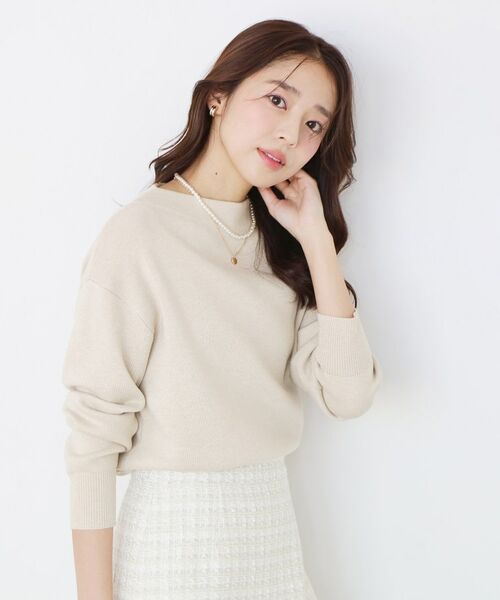 COUP DE CHANCE / クードシャンス ニット・セーター | 【手洗い可】ラメ混ニットトップス(ライトベージュ(051))