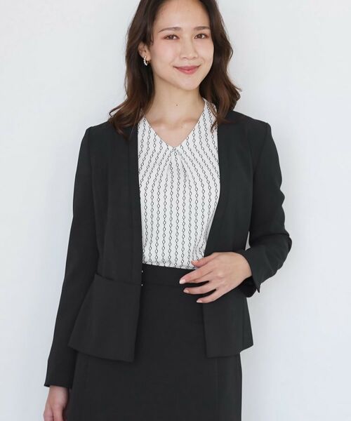 COUP DE CHANCE / クードシャンス ノーカラージャケット | 【手洗い可／日本製／伸縮性／スーツ可】カラーレスジャケット | 詳細1