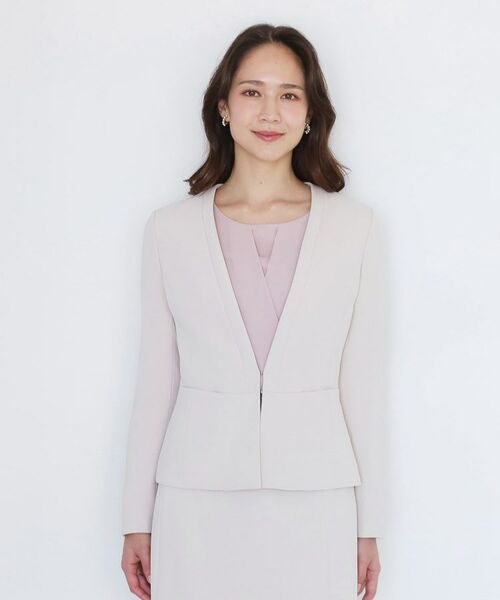 COUP DE CHANCE / クードシャンス ノーカラージャケット | 【手洗い可／日本製／伸縮性／スーツ可】カラーレスジャケット | 詳細13