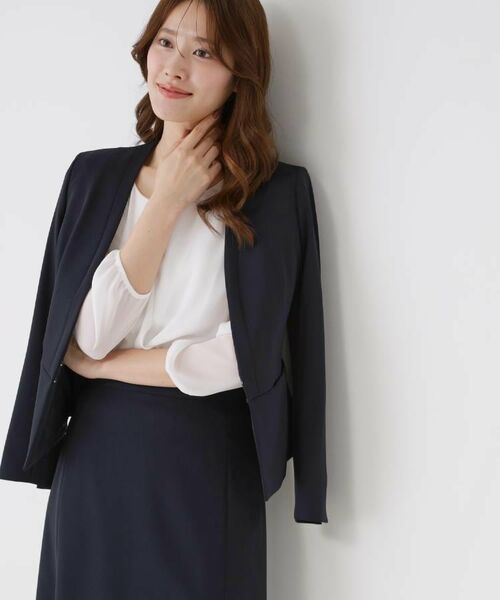 COUP DE CHANCE / クードシャンス ノーカラージャケット | 【手洗い可／日本製／伸縮性／スーツ可】カラーレスジャケット | 詳細23