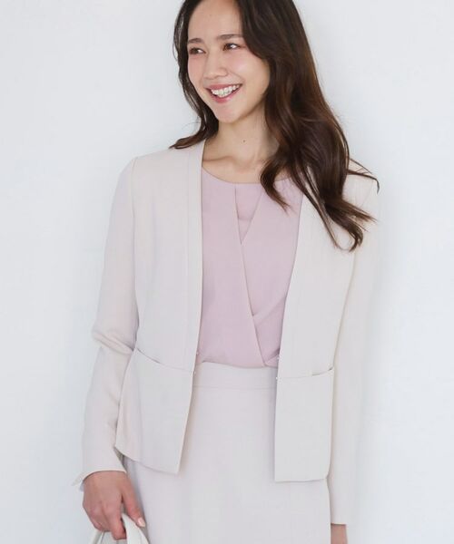 COUP DE CHANCE / クードシャンス ノーカラージャケット | 【手洗い可／日本製／伸縮性／スーツ可】カラーレスジャケット | 詳細5