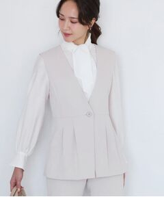 COUP DE CHANCE / クードシャンス ベスト | 【手洗い可／日本製／伸縮性／セットアップ可】カラーレスのジレ