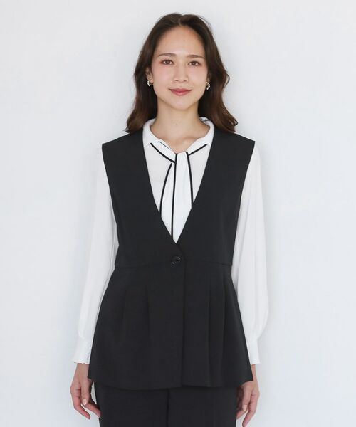COUP DE CHANCE / クードシャンス ベスト | 【手洗い可/日本製/伸縮性/セットアップ可】カラーレスのジレ | 詳細13