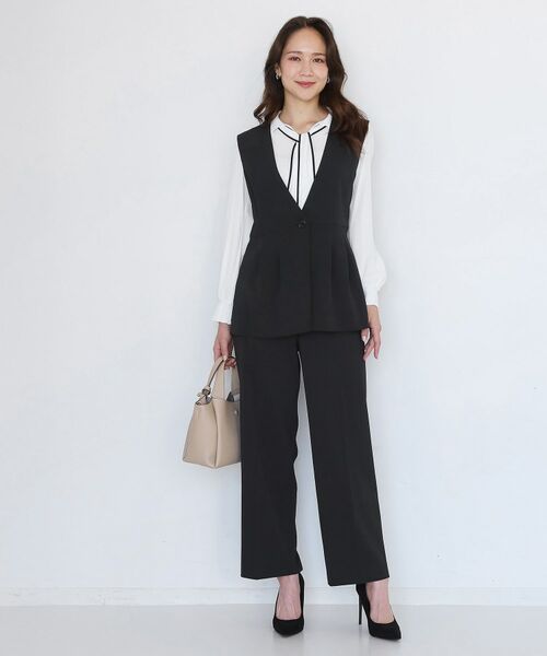 COUP DE CHANCE / クードシャンス ベスト | 【手洗い可/日本製/伸縮性/セットアップ可】カラーレスのジレ | 詳細2