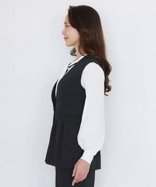 COUP DE CHANCE / クードシャンス ベスト | 【手洗い可／日本製／伸縮性／セットアップ可】カラーレスのジレ | 詳細20