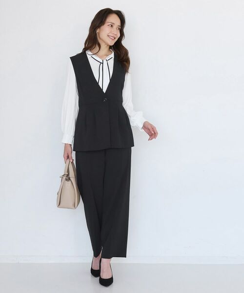 COUP DE CHANCE / クードシャンス ベスト | 【手洗い可/日本製/伸縮性/セットアップ可】カラーレスのジレ | 詳細3