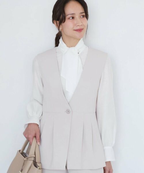 COUP DE CHANCE / クードシャンス ベスト | 【手洗い可/日本製/伸縮性/セットアップ可】カラーレスのジレ | 詳細5