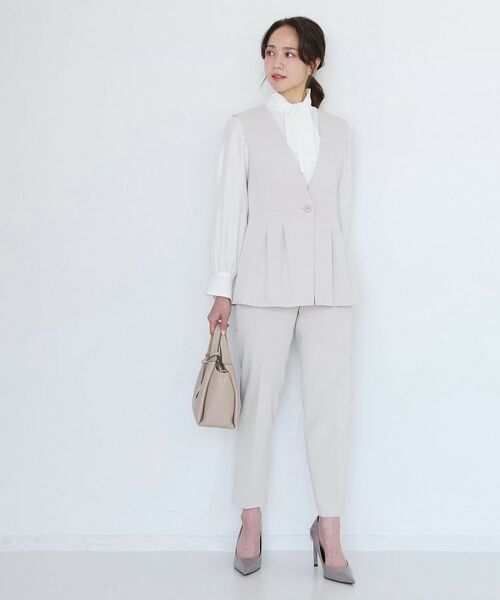 COUP DE CHANCE / クードシャンス ベスト | 【手洗い可/日本製/伸縮性/セットアップ可】カラーレスのジレ | 詳細6