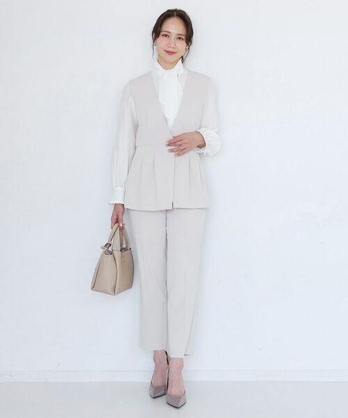 COUP DE CHANCE / クードシャンス ベスト | 【手洗い可/日本製/伸縮性/セットアップ可】カラーレスのジレ | 詳細7