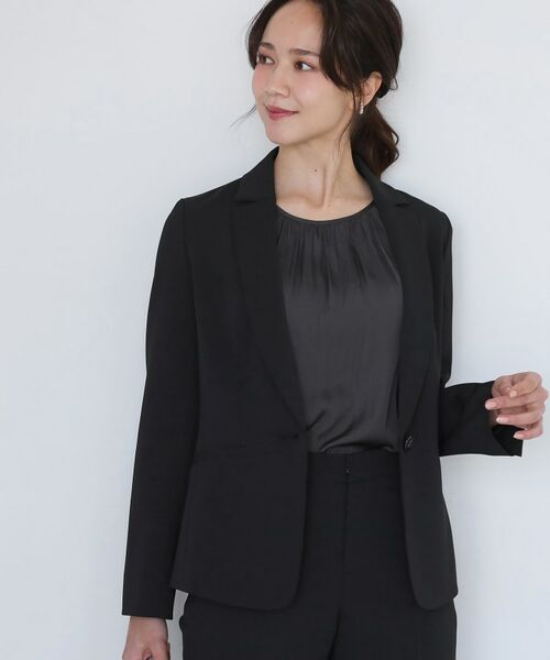 COUP DE CHANCE / クードシャンス テーラードジャケット | 【手洗い可/日本製/伸縮性/スーツ可】テーラードジャケット(ブラック(019))
