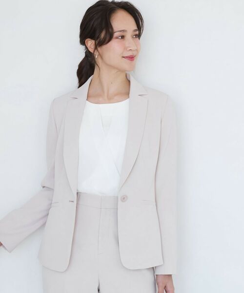 COUP DE CHANCE / クードシャンス テーラードジャケット | 【手洗い可/日本製/伸縮性/スーツ可】テーラードジャケット(グレージュ(050))
