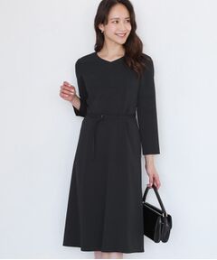 COUP DE CHANCE / クードシャンス ロング・マキシ丈ワンピース | 【手洗い可／日本製／伸縮性／セットアップ可】共地ベルト付フレアーワンピース