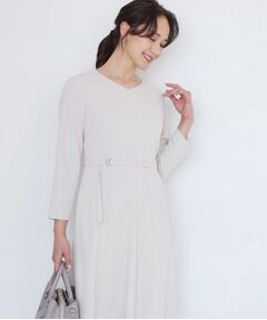 COUP DE CHANCE / クードシャンス ロング・マキシ丈ワンピース | 【手洗い可／日本製／伸縮性／セットアップ可】共地ベルト付フレアーワンピース