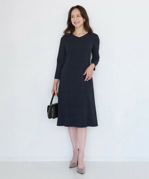 COUP DE CHANCE / クードシャンス ロング・マキシ丈ワンピース | 【手洗い可/日本製/伸縮性/セットアップ可】共地ベルト付フレアーワンピース | 詳細15