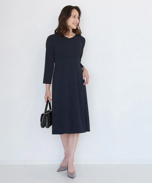 COUP DE CHANCE / クードシャンス ロング・マキシ丈ワンピース | 【手洗い可/日本製/伸縮性/セットアップ可】共地ベルト付フレアーワンピース | 詳細16