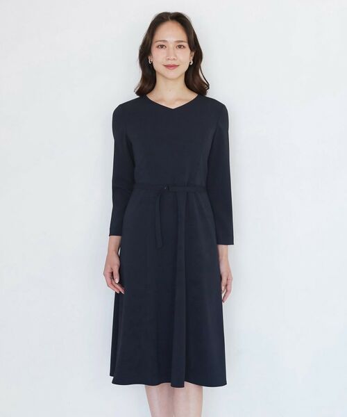 COUP DE CHANCE / クードシャンス ロング・マキシ丈ワンピース | 【手洗い可/日本製/伸縮性/セットアップ可】共地ベルト付フレアーワンピース | 詳細19