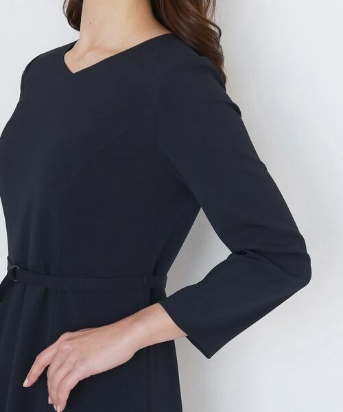 COUP DE CHANCE / クードシャンス ロング・マキシ丈ワンピース | 【手洗い可／日本製／伸縮性／セットアップ可】共地ベルト付フレアーワンピース | 詳細30