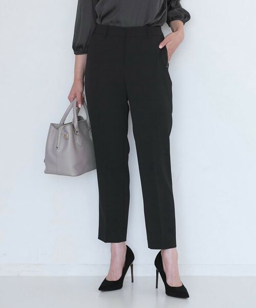COUP DE CHANCE / クードシャンス パンツ | 【手洗い可/日本製/伸縮性/スーツ可】センタープレス入りテーパードパンツ(ブラック(019))