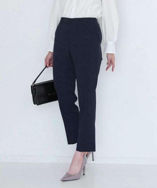 COUP DE CHANCE / クードシャンス パンツ | 【手洗い可/日本製/伸縮性/スーツ可】センタープレス入りテーパードパンツ(ネイビー(094))
