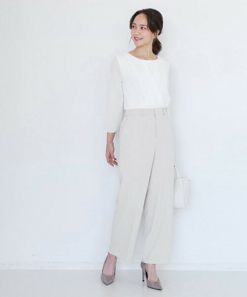 COUP DE CHANCE / クードシャンス パンツ | 【手洗い可/日本製/伸縮性/スーツ可】センタープレス入りストレートワイドパンツ | 詳細6