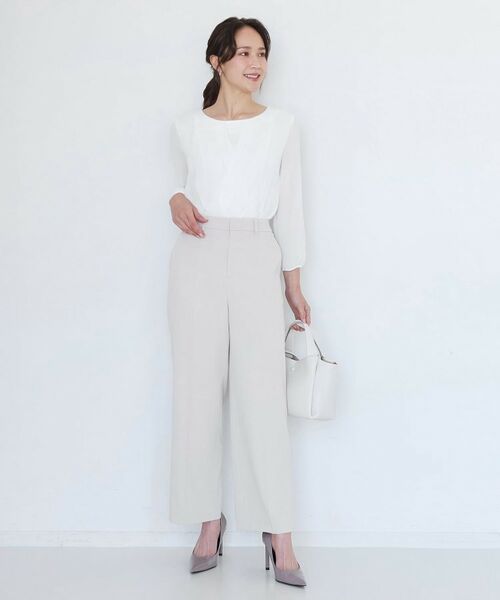 COUP DE CHANCE / クードシャンス パンツ | 【手洗い可/日本製/伸縮性/スーツ可】センタープレス入りストレートワイドパンツ | 詳細7