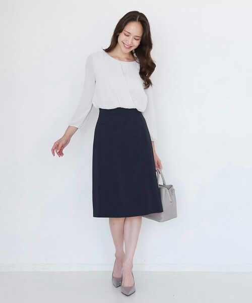 COUP DE CHANCE / クードシャンス ミニ・ひざ丈スカート | 【手洗い可／日本製／伸縮性／スーツ可】セミフレアースカート | 詳細10