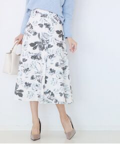 COUP DE CHANCE / クードシャンス スカート | 【手洗い可／日本製／ウエスト後ろゴム】フラワー柄フレアスカート