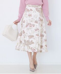 COUP DE CHANCE / クードシャンス スカート | 【手洗い可／日本製／ウエスト後ろゴム】フラワー柄フレアスカート