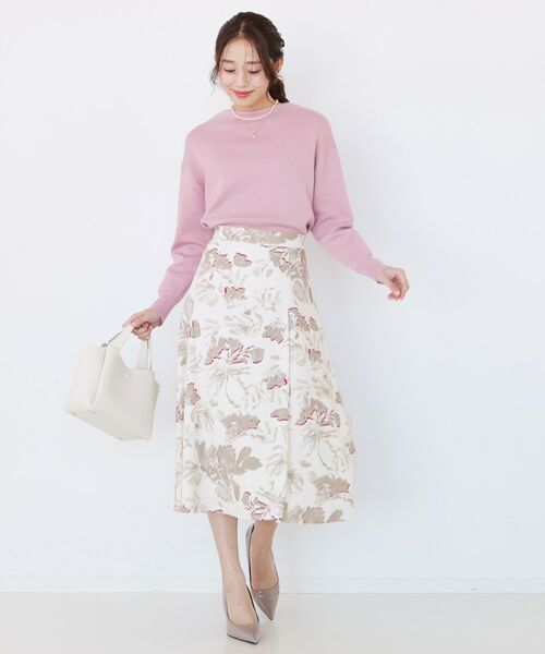 COUP DE CHANCE / クードシャンス スカート | 【手洗い可／日本製／ウエスト後ろゴム】フラワー柄フレアスカート | 詳細2