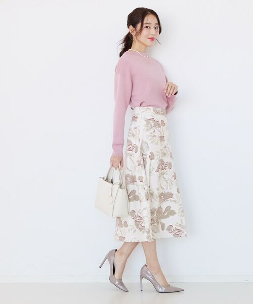 COUP DE CHANCE / クードシャンス スカート | 【手洗い可／日本製／ウエスト後ろゴム】フラワー柄フレアスカート | 詳細3