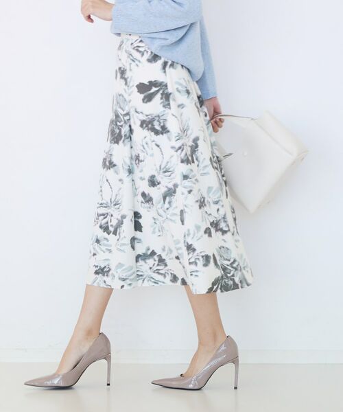 COUP DE CHANCE / クードシャンス スカート | 【手洗い可／日本製／ウエスト後ろゴム】フラワー柄フレアスカート | 詳細5