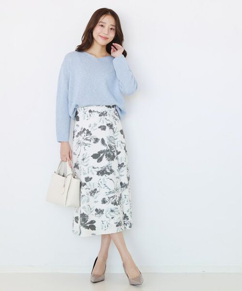 COUP DE CHANCE / クードシャンス スカート | 【手洗い可／日本製／ウエスト後ろゴム】フラワー柄フレアスカート | 詳細6