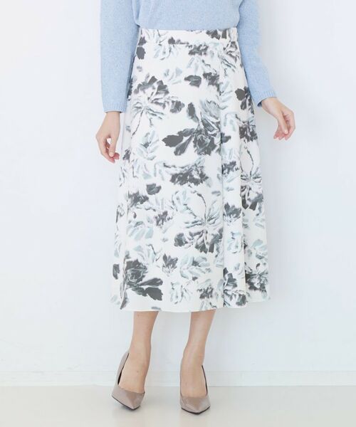 COUP DE CHANCE / クードシャンス スカート | 【手洗い可／日本製／ウエスト後ろゴム】フラワー柄フレアスカート | 詳細9