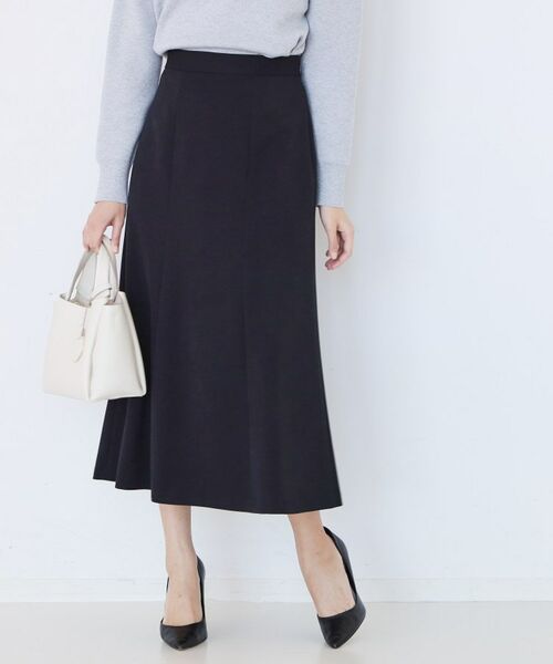 COUP DE CHANCE / クードシャンス スカート | 【手洗い可／日本製／ウエスト後ろゴム仕様】マーメイドシルエットのスカート（ネイビー(094)）