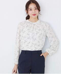 COUP DE CHANCE / クードシャンス シャツ・ブラウス | 【手洗い可／日本製／一枚着／ジャケットイン】花柄モックネックブラウス