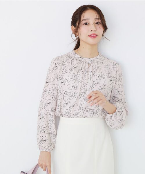 COUP DE CHANCE / クードシャンス シャツ・ブラウス | 【手洗い可／日本製／一枚着／ジャケットイン】花柄モックネックブラウス | 詳細5