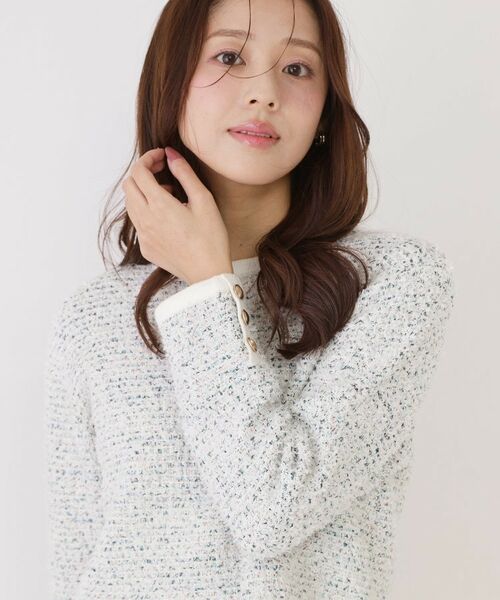 COUP DE CHANCE / クードシャンス ニット・セーター | 【洗える/セットアップ可】ツィード調ニットトップス | 詳細1