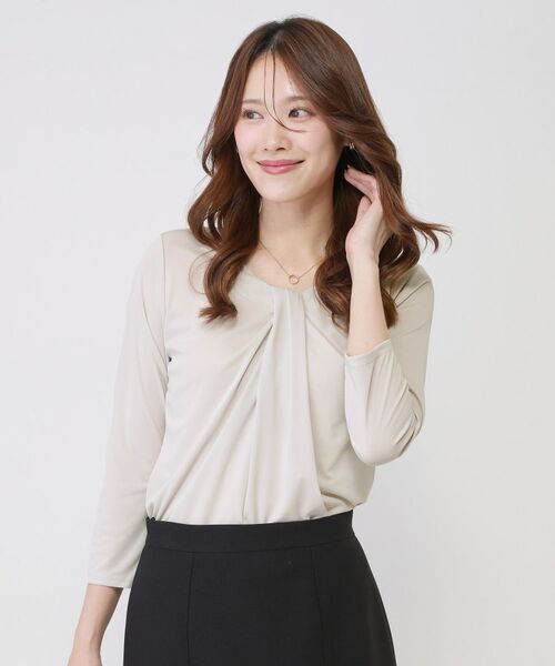 COUP DE CHANCE / クードシャンス カットソー | 【手洗い可/日本製/7分袖/ジャケットイン】しなやかな落ち感のカットソー(ライトグレー(011))