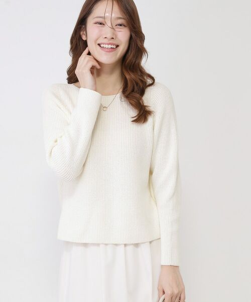 COUP DE CHANCE / クードシャンス ニット・セーター | 【手洗い可／日本製】ミドルゲージ軽やかニットトップス（オフホワイト(003)）