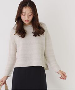 COUP DE CHANCE / クードシャンス ニット・セーター | 【手洗い可／日本製／無縫製／和紙使用】地柄ボーダーのニットトップス