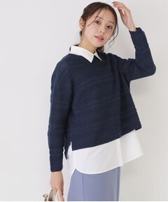 COUP DE CHANCE / クードシャンス ニット・セーター | 【手洗い可／日本製／無縫製／和紙使用】地柄ボーダーのニットトップス