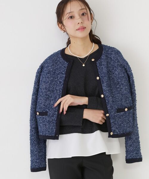 COUP DE CHANCE / クードシャンス カーディガン・ボレロ | 【洗える/セットアップ可】ツィード調ニットカーディガン | 詳細5