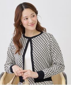 COUP DE CHANCE / クードシャンス カーディガン・ボレロ | 【手洗い可／幾何柄／無地あり】短め丈カーディガン