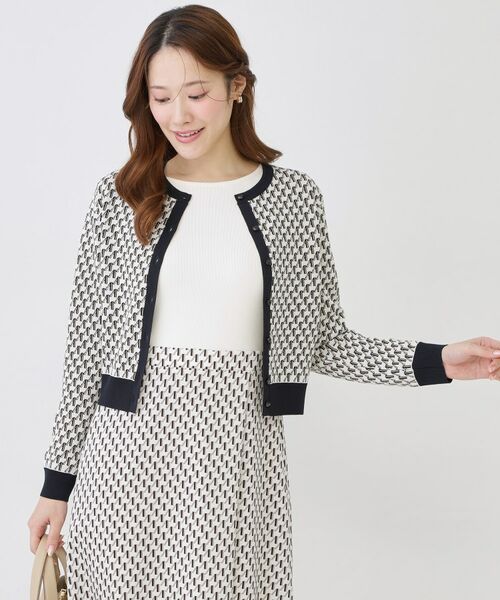 COUP DE CHANCE / クードシャンス カーディガン・ボレロ | 【手洗い可／幾何柄／無地あり】短め丈カーディガン | 詳細14