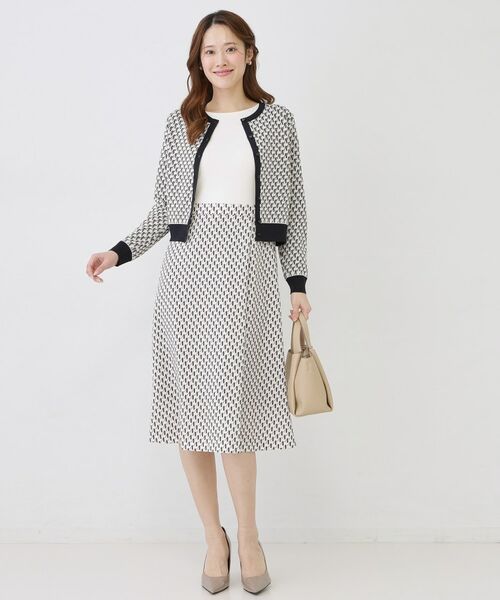 COUP DE CHANCE / クードシャンス カーディガン・ボレロ | 【手洗い可／幾何柄／無地あり】短め丈カーディガン | 詳細15